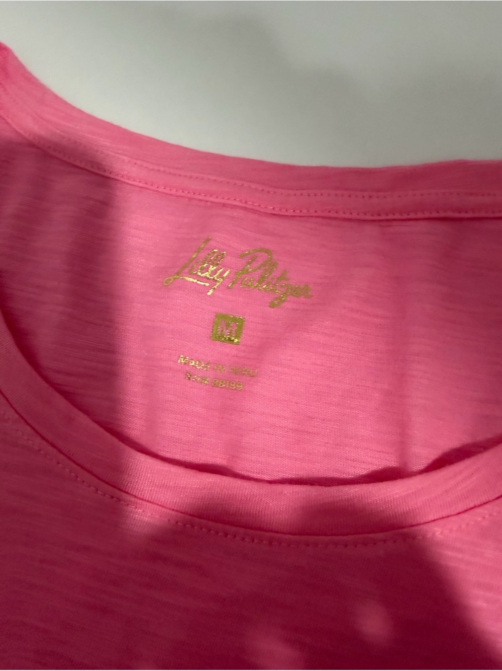 Lilly Pulitzer Bright Pink Scoop Neck Short Sleeve Tee - Picture 4 of 5